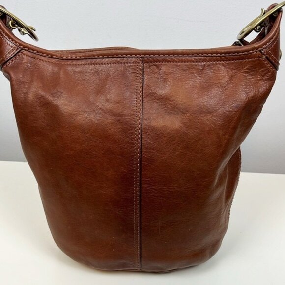 Coach Bleeker Smooth Vachetta Leather Whiskey Chunky Buckle Bucket Bag 11422 - Picture 7 of 16